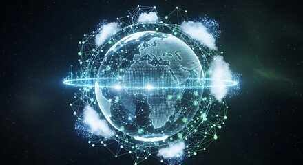 Global Network Connection Earth.