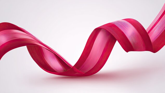 Abstract swirling pink ribbon on a light background
