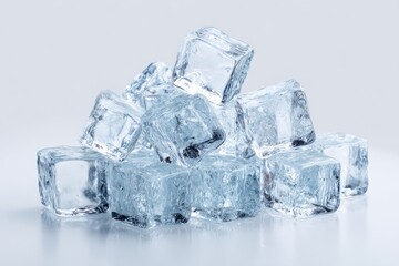 Obraz premium A pile of clear ice cubes