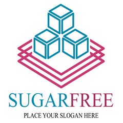 Sugar free vector logo template. Suitable for food product.