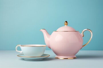 Porcelain cup teapot drink.
