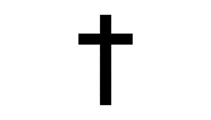 Simple black cross on white background