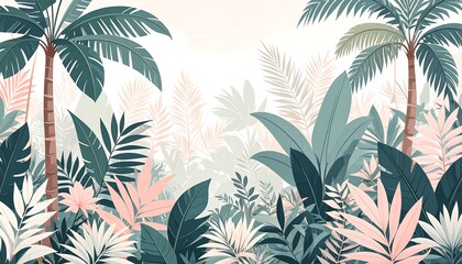Lush tropical foliage scene