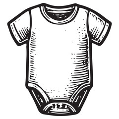 Baby Onesie Line Art Vector Icon