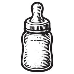 Baby Bottle Line Art Vector Icon