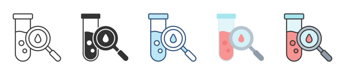 Chemical Test Icon Set Multiple Style Collection