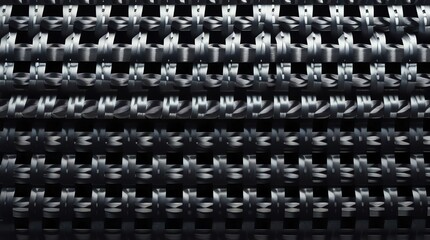 Obraz premium A closeup view of a woven carbon fiber material in a grid pattern