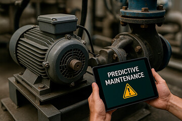 Predictive maintenance concept in the industry. 