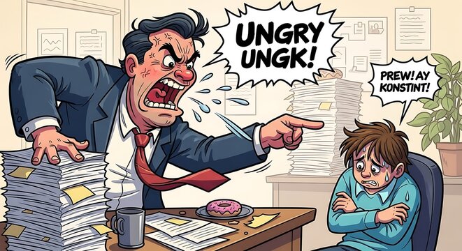 Angry Boss Scolding Employee. (1)