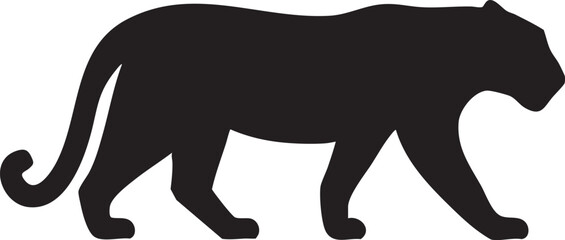 Majestic tiger silhouette icon black vector art isolated on white background