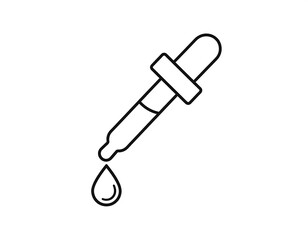 Simple outline of a dropper with a falling drop