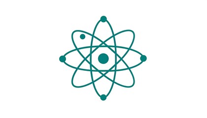 Simple teal atom graphic
