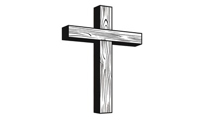 Simple wooden cross graphic