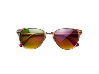 Stylish Sunglasses with Gradient Lenses and Red Accents cutout png isolated on a transparent background