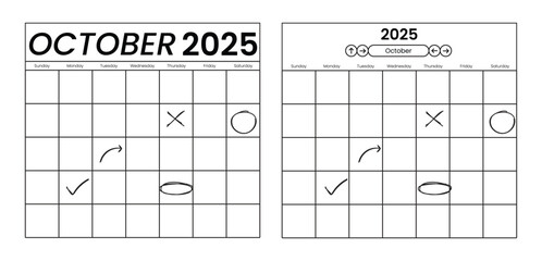 Design template calendar minimalist simple no color