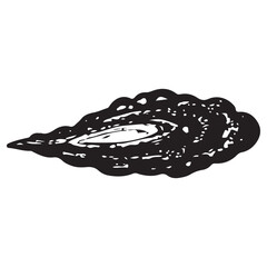 Hand-Drawn Cosmic Comet Illustration, Celestial Traveler Symbol, Vintage Space Art