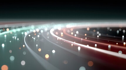 Abstract Glowing Futuristic Interface with Cinematic Sci Fi Elements and Bokeh Lights