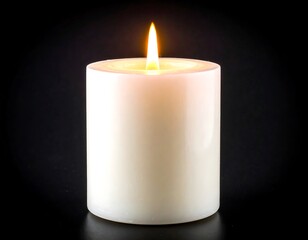 Single white candle flame