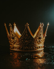 golden crown on black background