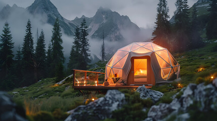 geodesic dome tent mockup luxury