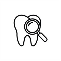Tooth and Magnifying Glass Icon dental search