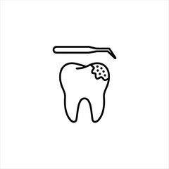 Dental Cavity and Tweezers Icon tooth decay