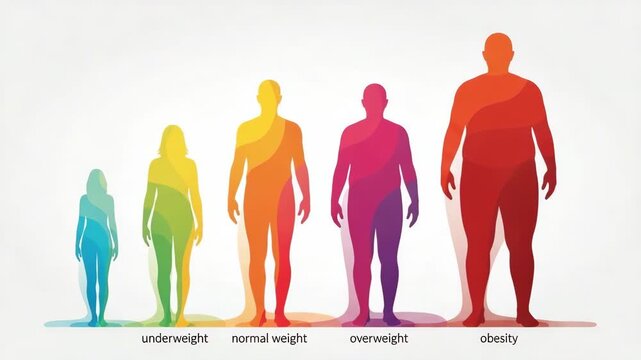 Human Body Mass Index Chart Showing Underweight to Obesity Range
