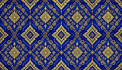Intricate blue and gold pattern
