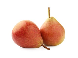 Two fresh ripe pears isolated on white