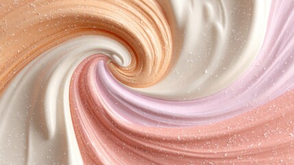 Abstract Swirl of Peach Pastel and Cream Tones with Glittering Specks Cinematic Backdrop High Dynamic Range