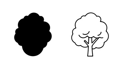 Tree silhouette and outline illustration representing nature and growth concepts.