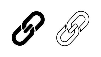 Two chain link icons black and line art.