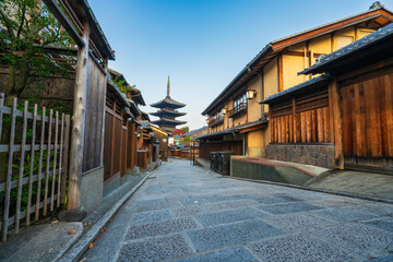 Hōkan-ji Temple (Yasaka Pagoda) at at Gion street in Kyoto. Japan