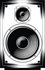 Detailed Vintage Speaker with Concentric Acoustic Design