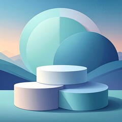 Abstract 3D podium display