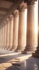 Ancient columns in sunlight