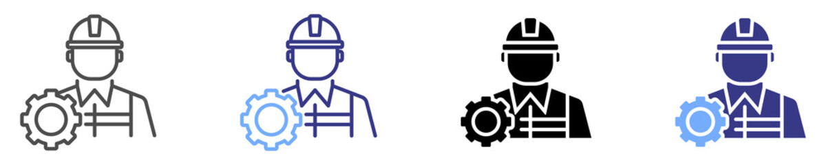 flied engineer icon set multiple style