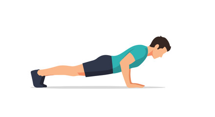 Obraz premium Vector Illustration Depicting a Man Performing a Push-Up Exercise for Fitness and Strength Training Routine