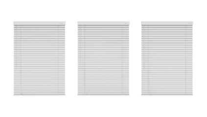 Triple window blind design featuring clean lines against a stark black background