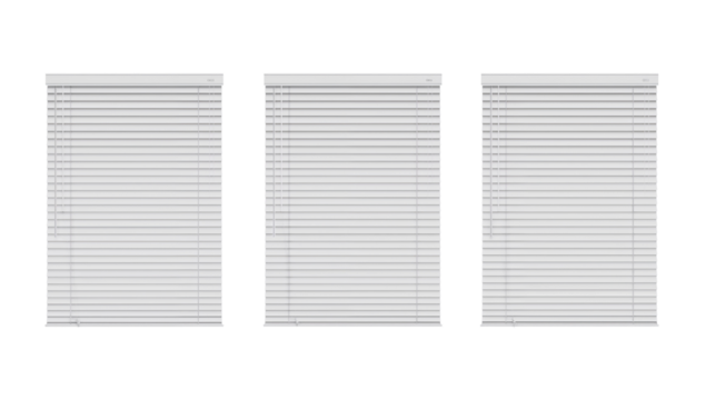 Triple window blind design featuring clean lines against a stark black background