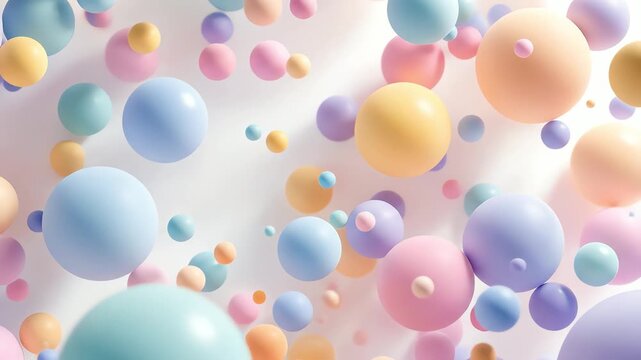 Colorful Bouncing Balls Floating in Bright Space
