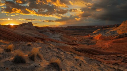 Colorful Sky Landscapes: Morning Sunrise Clouds, Evening Dusk Hills & Red/Orange Sunset Desert Beauty