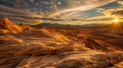 Colorful Sky Landscapes: Morning Sunrise Clouds, Evening Dusk Hills & Red/Orange Sunset Desert Beauty