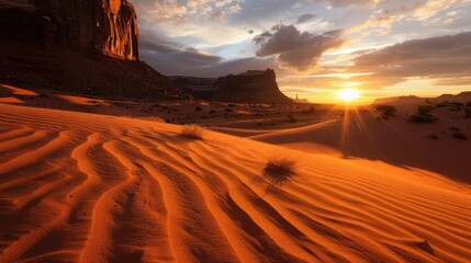 Colorful Sky Landscapes: Morning Sunrise Clouds, Evening Dusk Hills & Red/Orange Sunset Desert Beauty