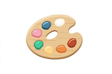A stylized wooden artist's palette