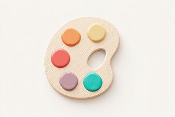 3D colorful artist palette