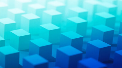 Obraz premium Abstract pattern of blue cubes in gradient arrangement
