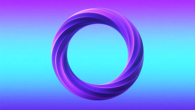 Abstract purple spiral ring against a gradient blue and purple background