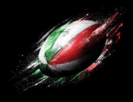 Italian-themed sports ball with dynamic brushstrokes - Powered by Adobe