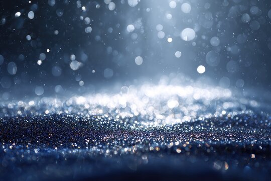 Dark blue glitter surface with light